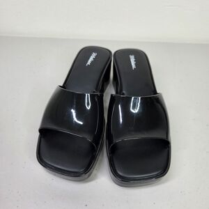 MELISSA Shape Jelly Black Rubber Platform Heels Sandals